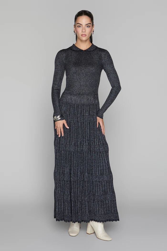 Ellery Dress in Metallic Black