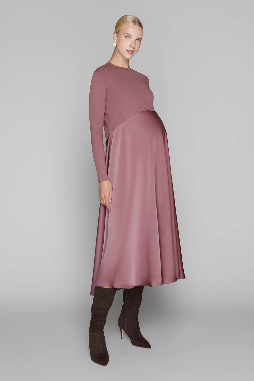 Sahara Maternity Tee in Mulberry