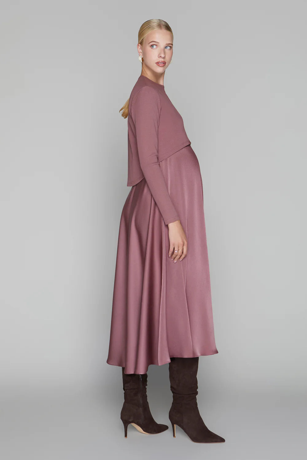 Sahara Maternity Tee in Mulberry