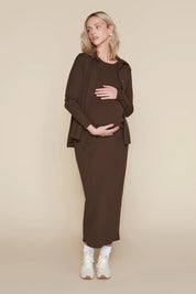 Pierre Maternity Dress in Rustic Brown