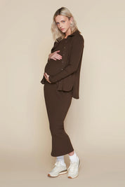 Pierre Maternity Dress in Rustic Brown