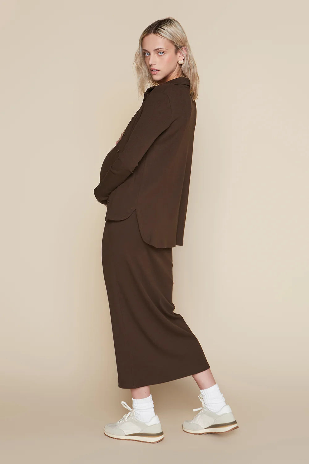 Pierre Maternity Dress in Rustic Brown