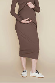 Sapphire Maternity Skirt in Hazelnut