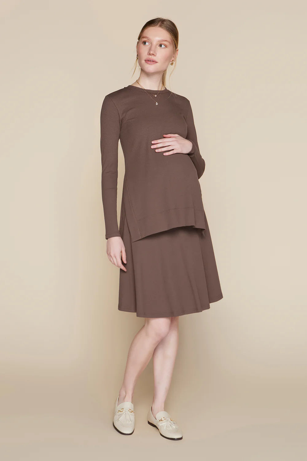 Ventt  Maternity Top in Hazelnut