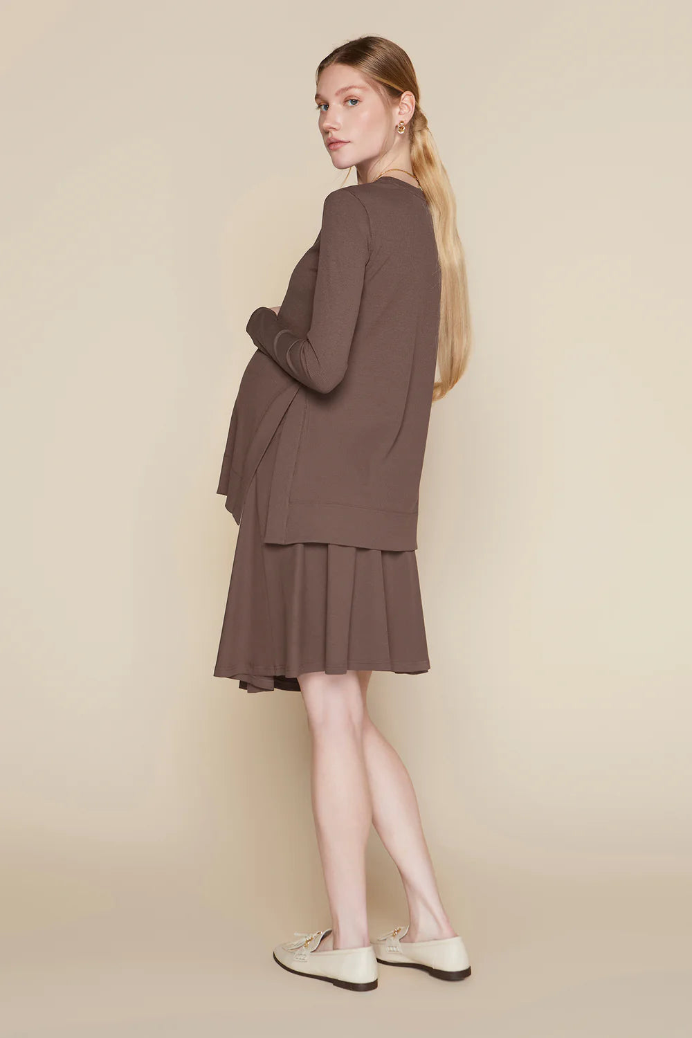 Amethyst Maternity Skirt in Hazelnut