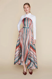 Malaga Dress in Pastel Stripe