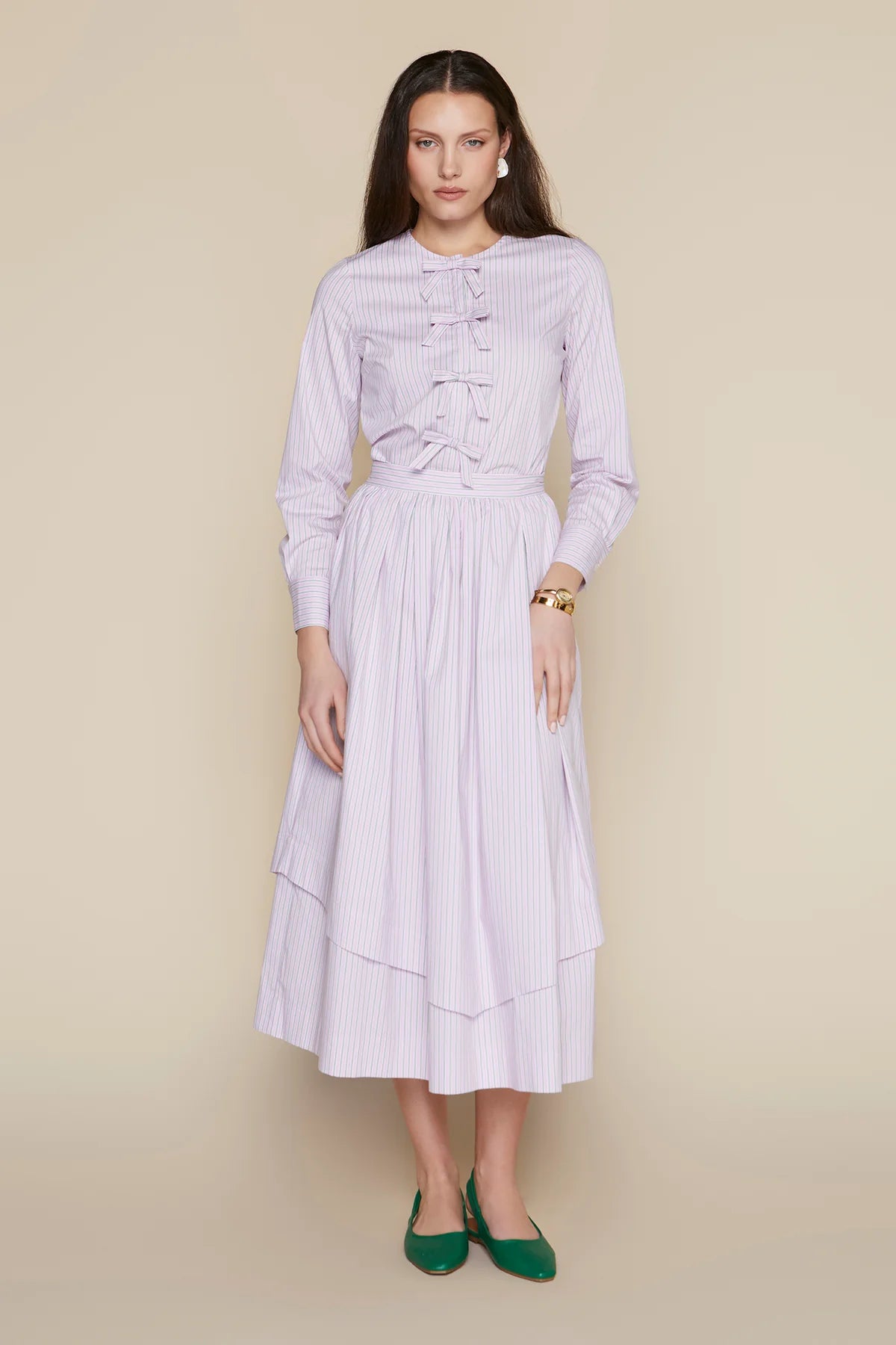 Moorea Skirt in Blush Stripe