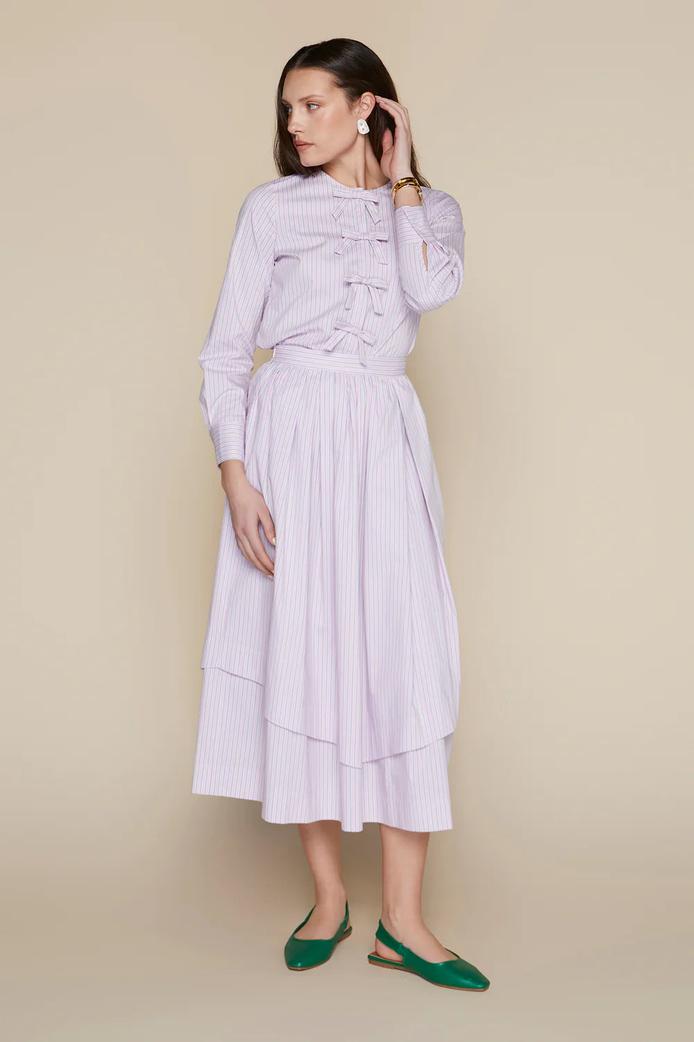 Moorea Skirt in Blush Stripe