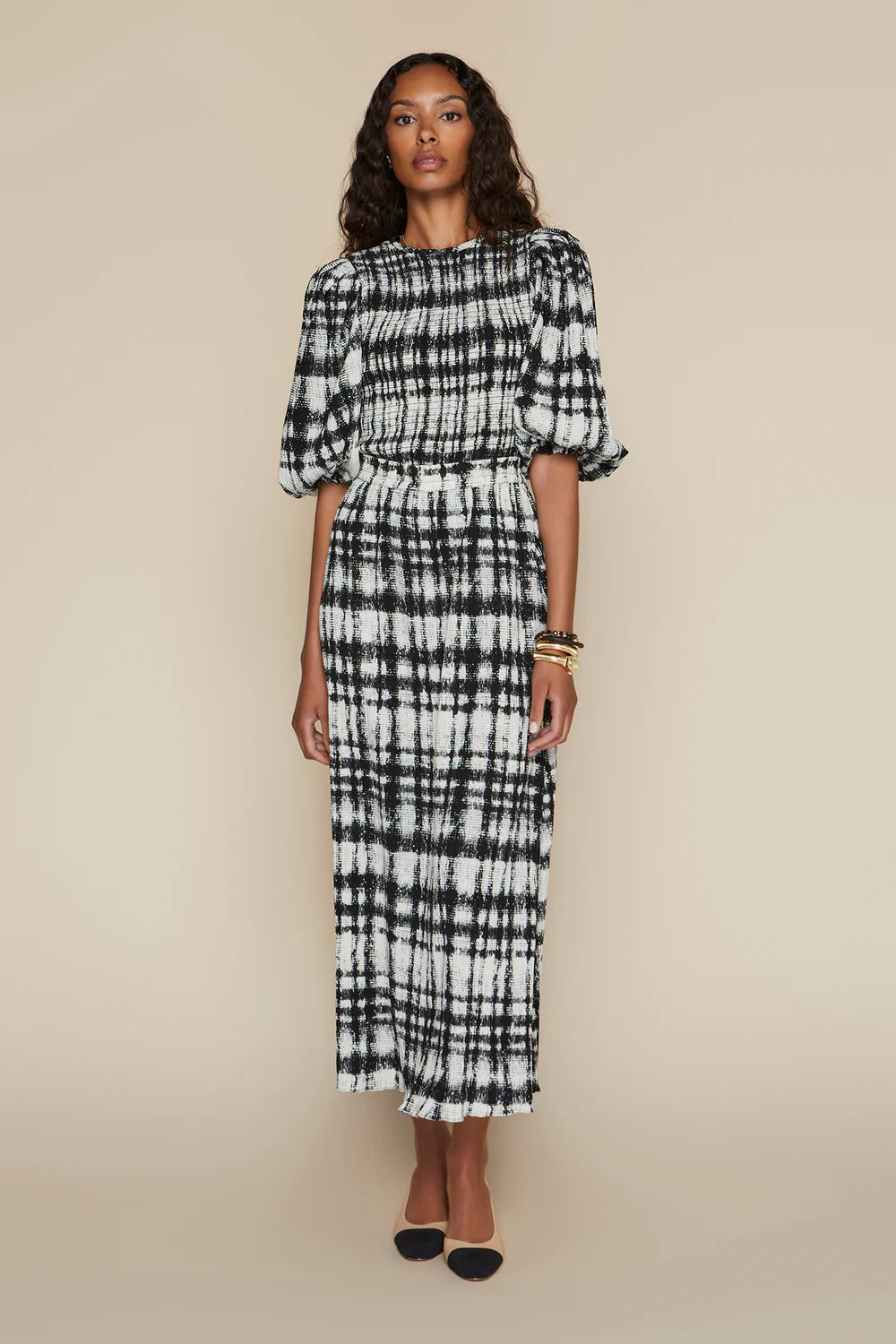 Tavira Top in Blurred Grid