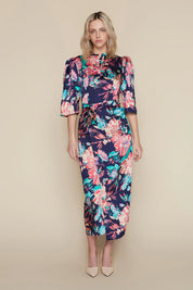Boyne Dress in Indigo Garden
