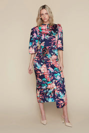 Boyne Dress in Indigo Garden