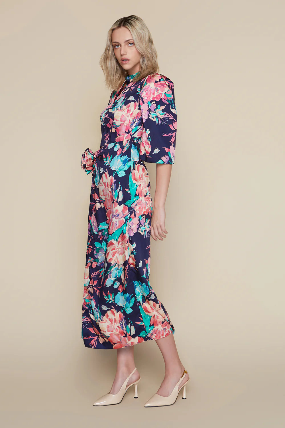 Boyne Dress in Indigo Garden