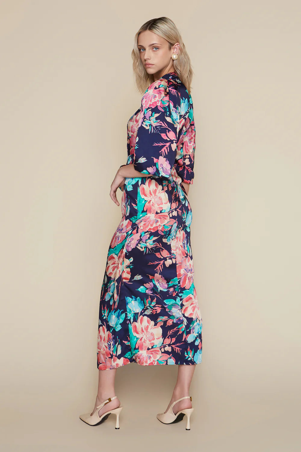 Boyne Dress in Indigo Garden