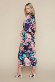 Boyne Dress in Indigo Garden