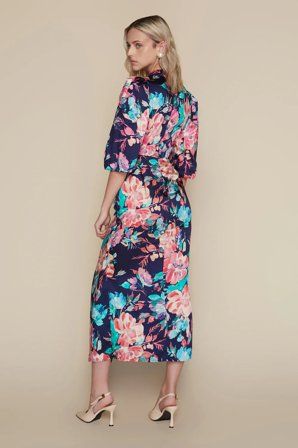 Boyne Dress in Indigo Garden