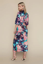 Boyne Dress in Indigo Garden