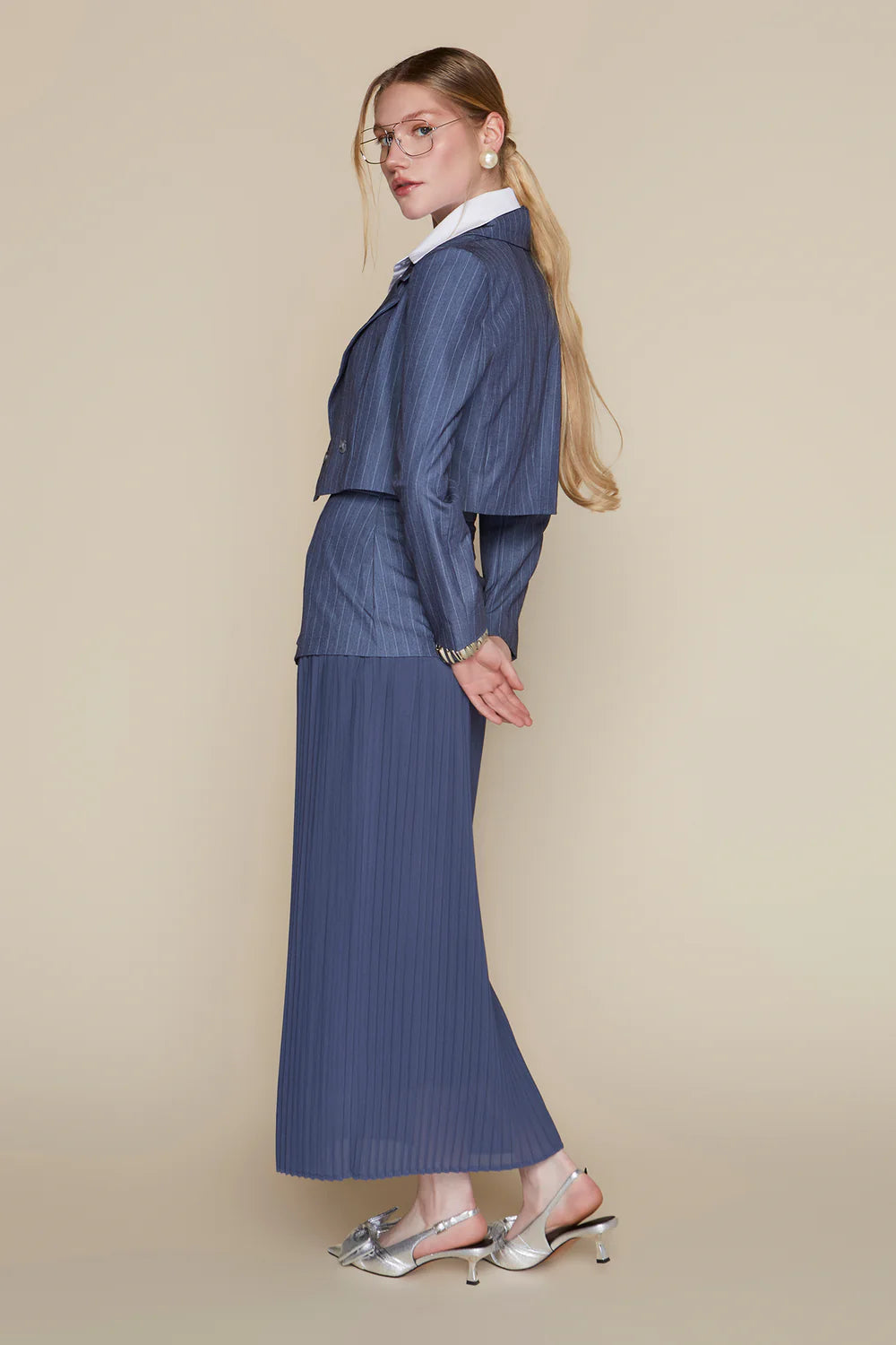 Lanai Blazer in Indigo Pinstripe