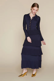 Lena Dress in Deep Indigo Navy