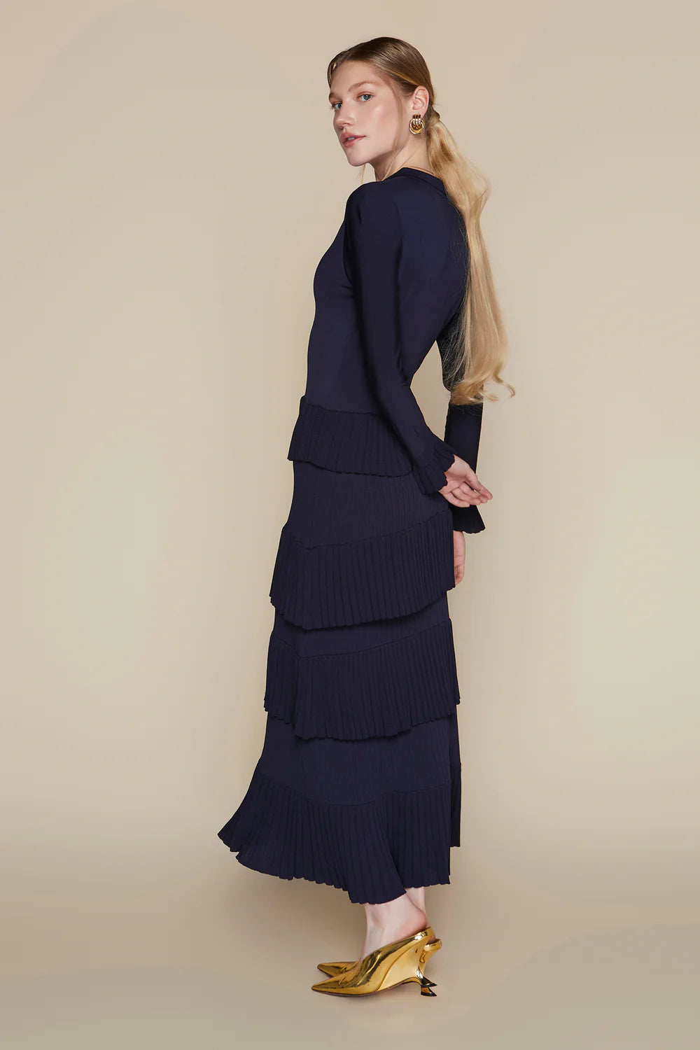 Lena Dress in Deep Indigo Navy