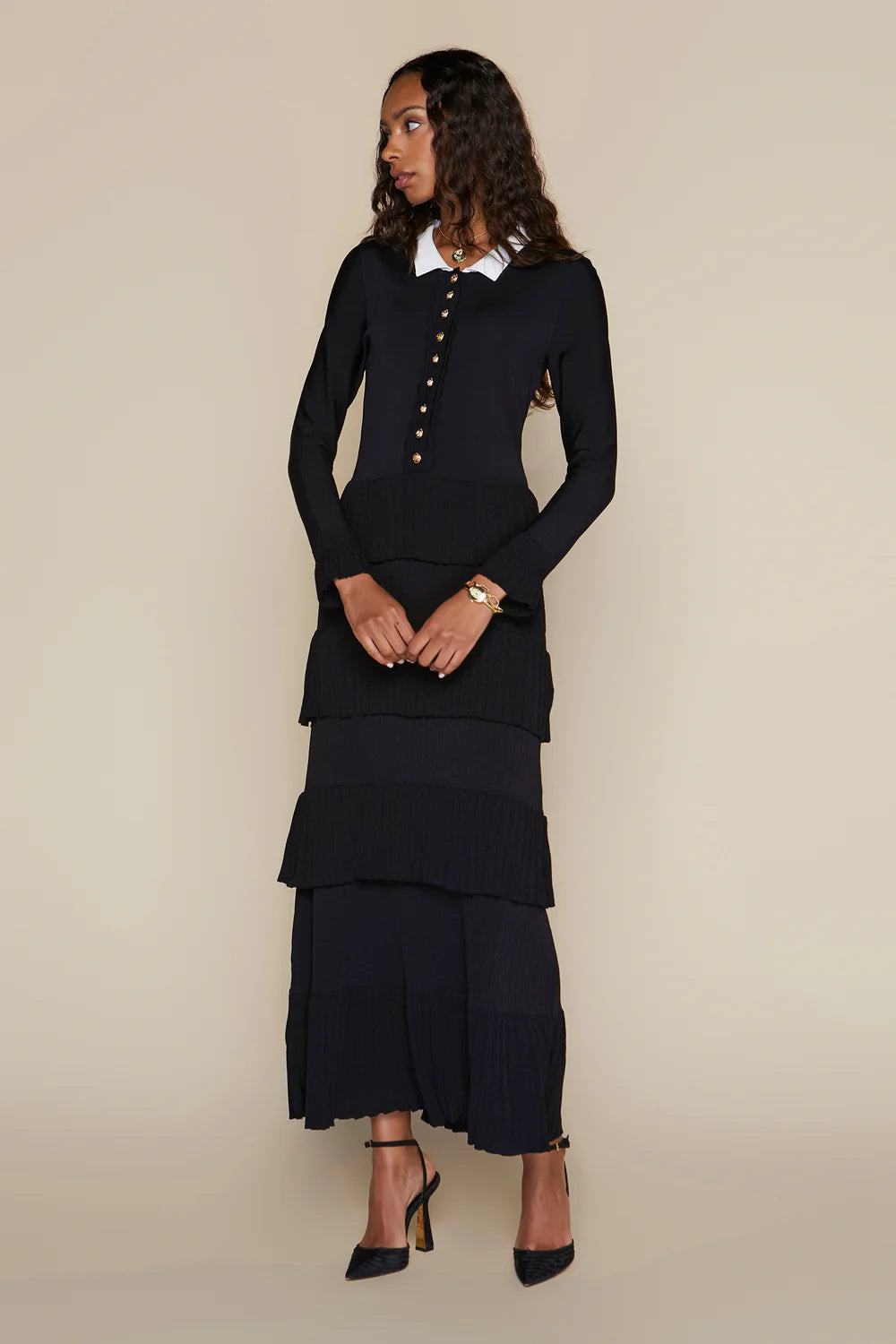 Lena Dress in Black / White
