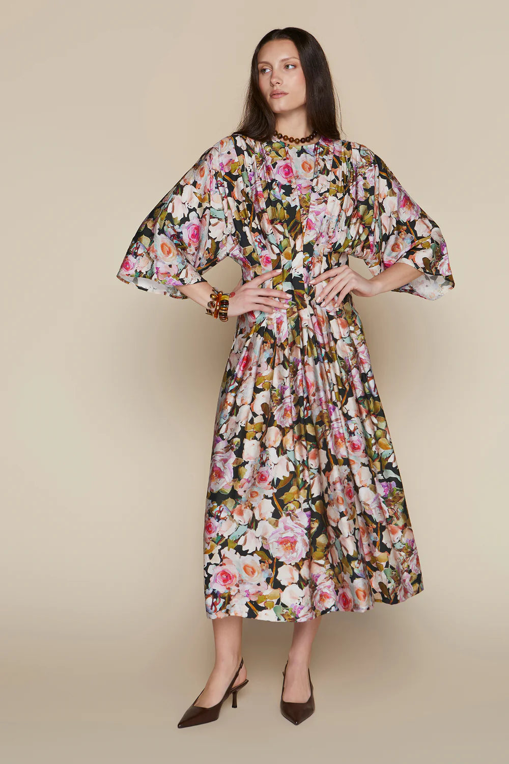 Havana Dress in Watercolor Rose