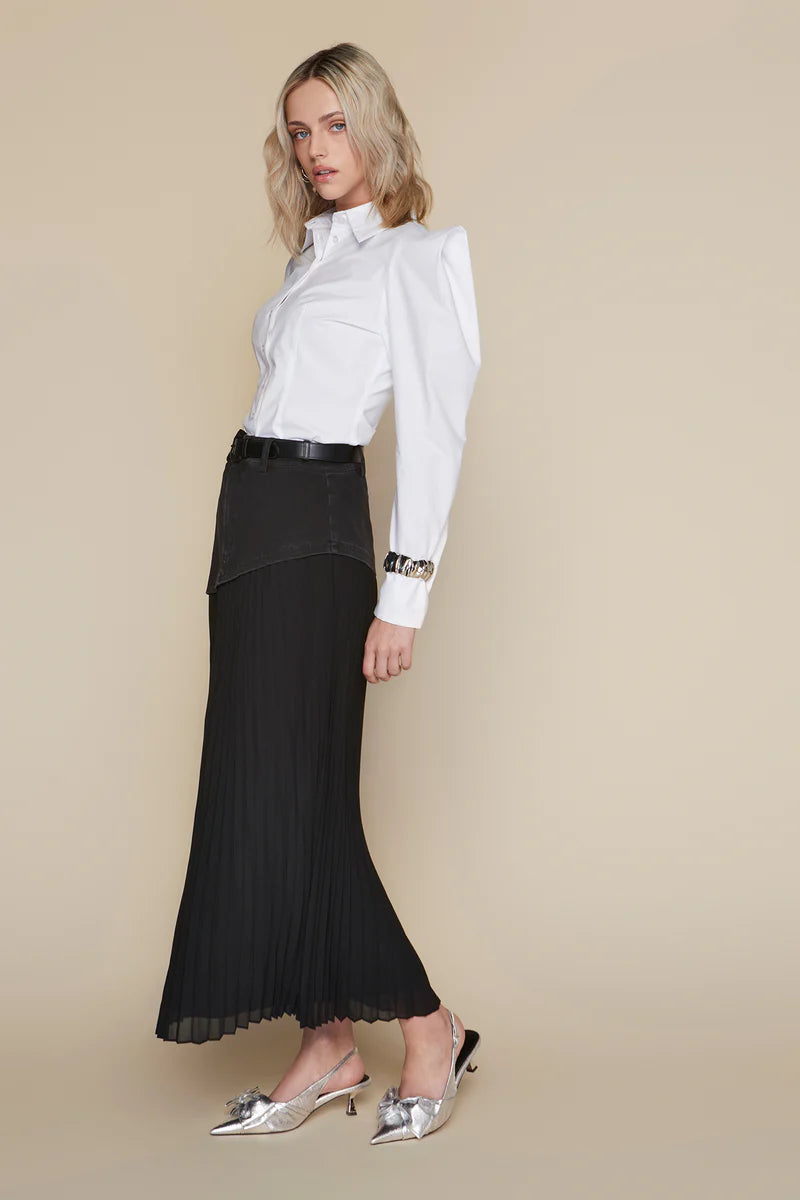Mersey Skirt in Black Denim