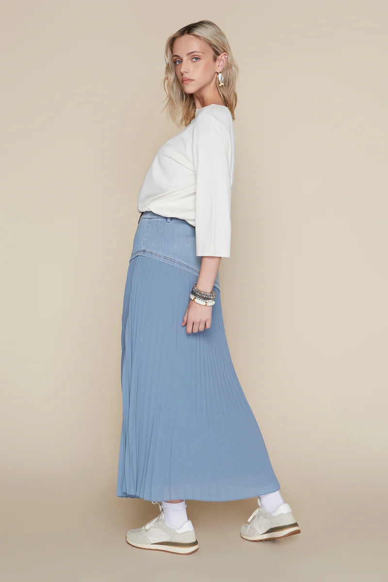 Mersey Skirt in Stone Wash Denim