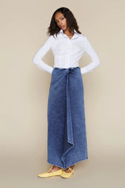 Vendome Skirt in Dark Wash Denim