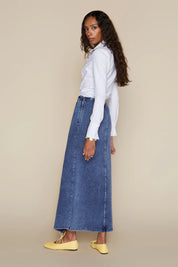 Vendome Skirt in Dark Wash Denim