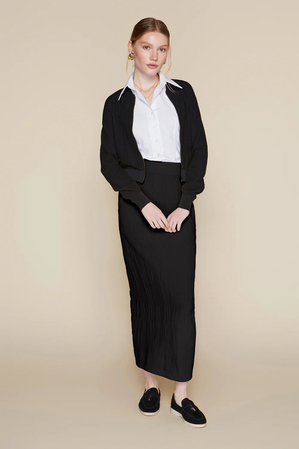 Cannes Midi Skirt in Black