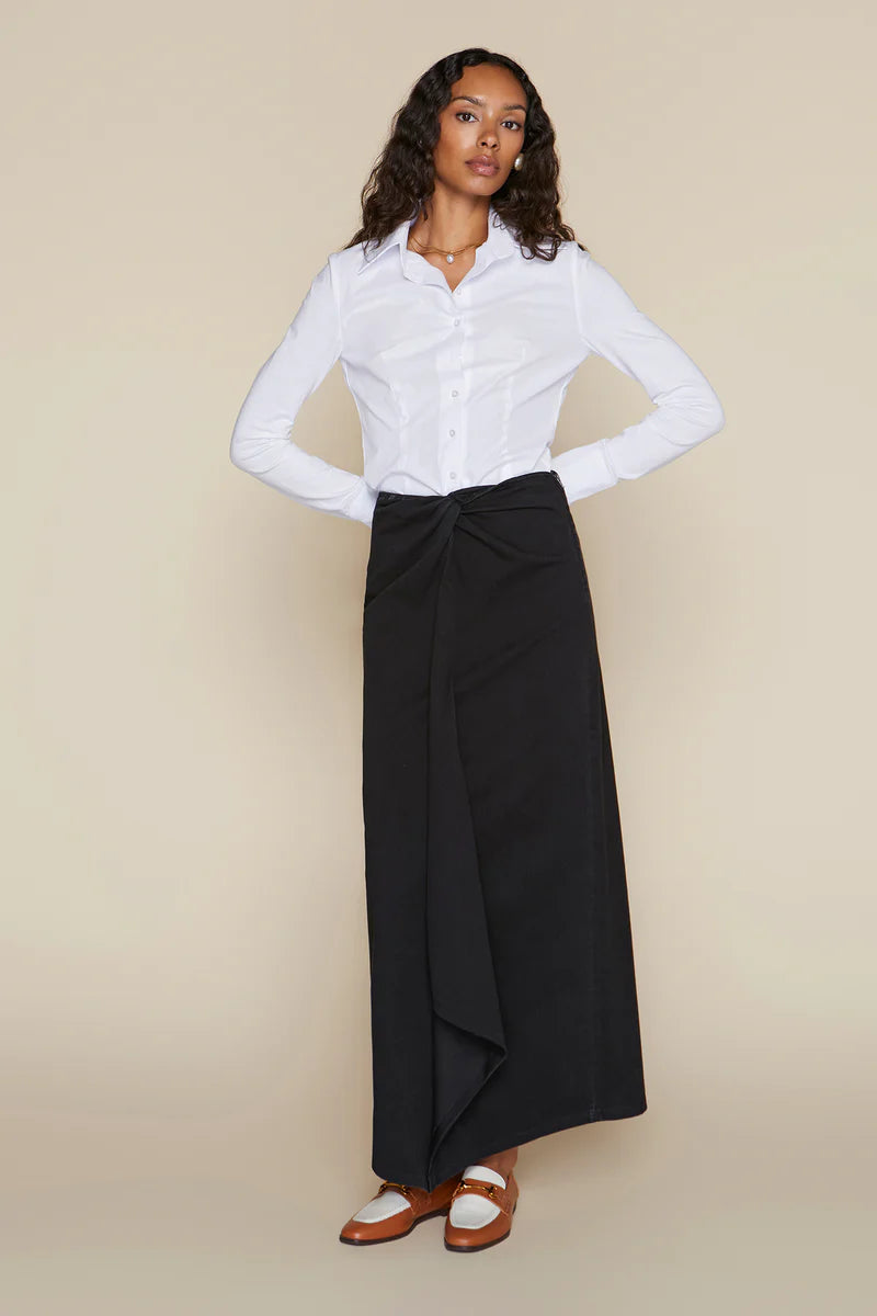 Vendome Skirt in Black Denim