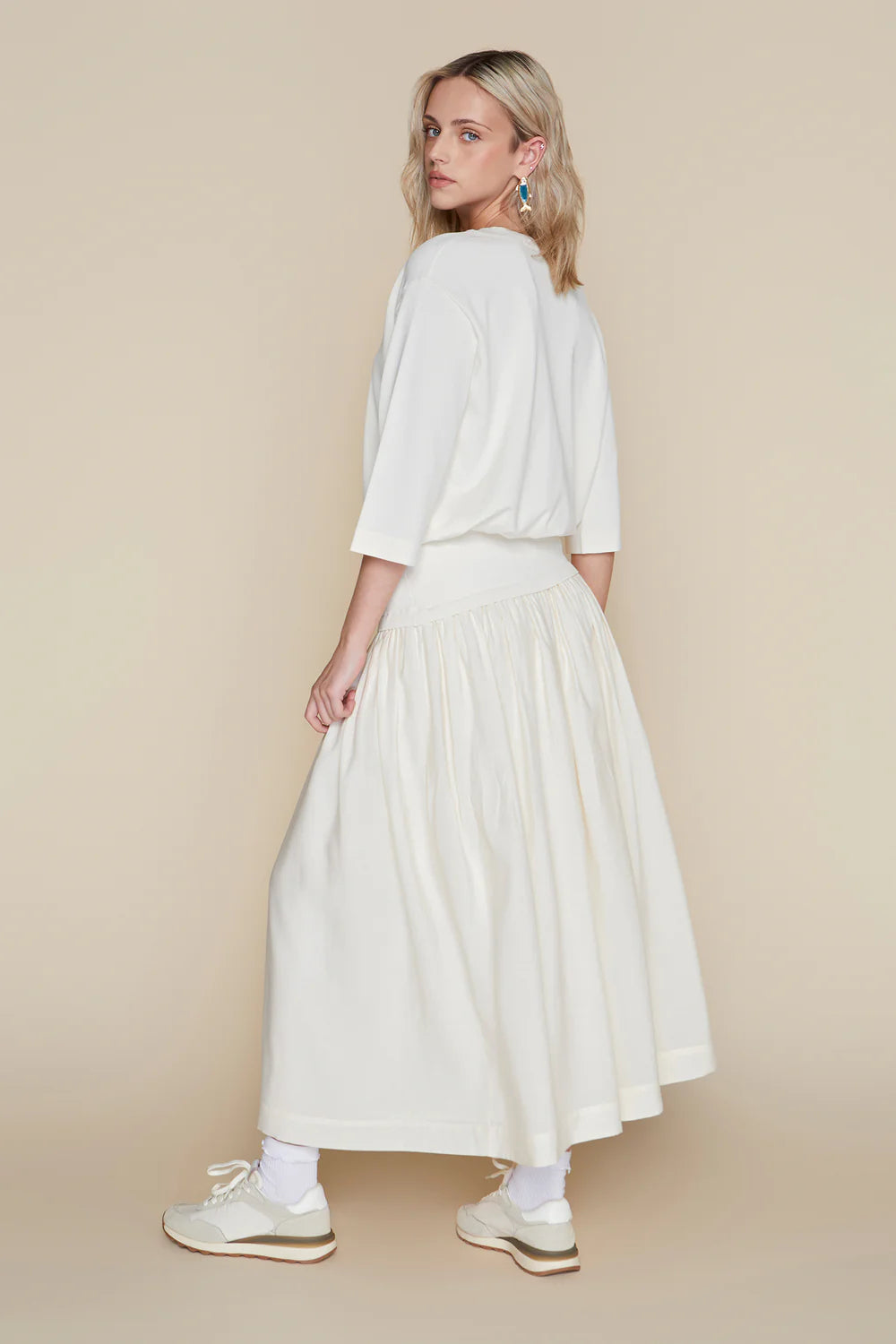 Maxi Volta Skirt in Coconut