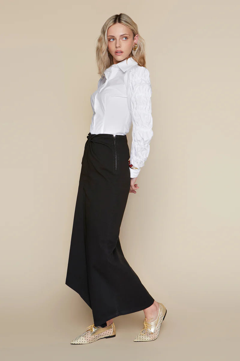 Vendome Skirt in Black Denim
