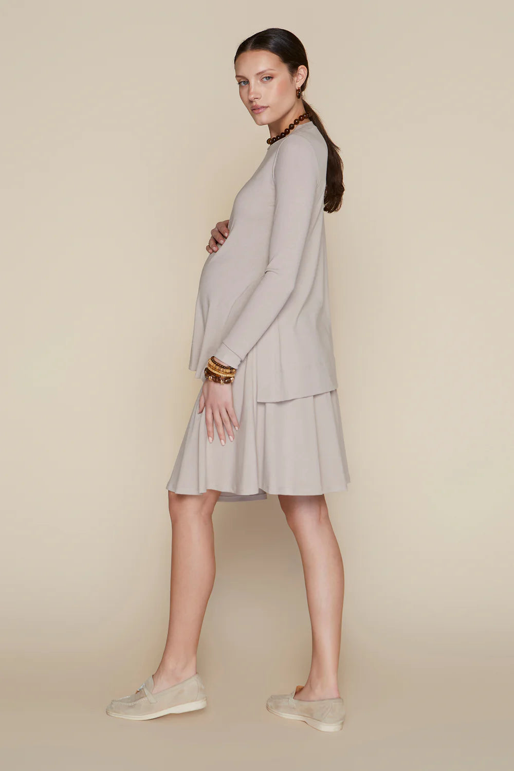 Ventt Maternity Top in Bone