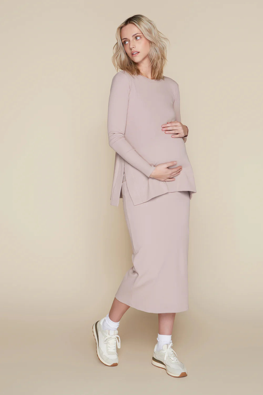 Sapphire Maternity Skirt in Blush