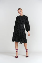 Sophie Dress- Black Burnout Chiffon