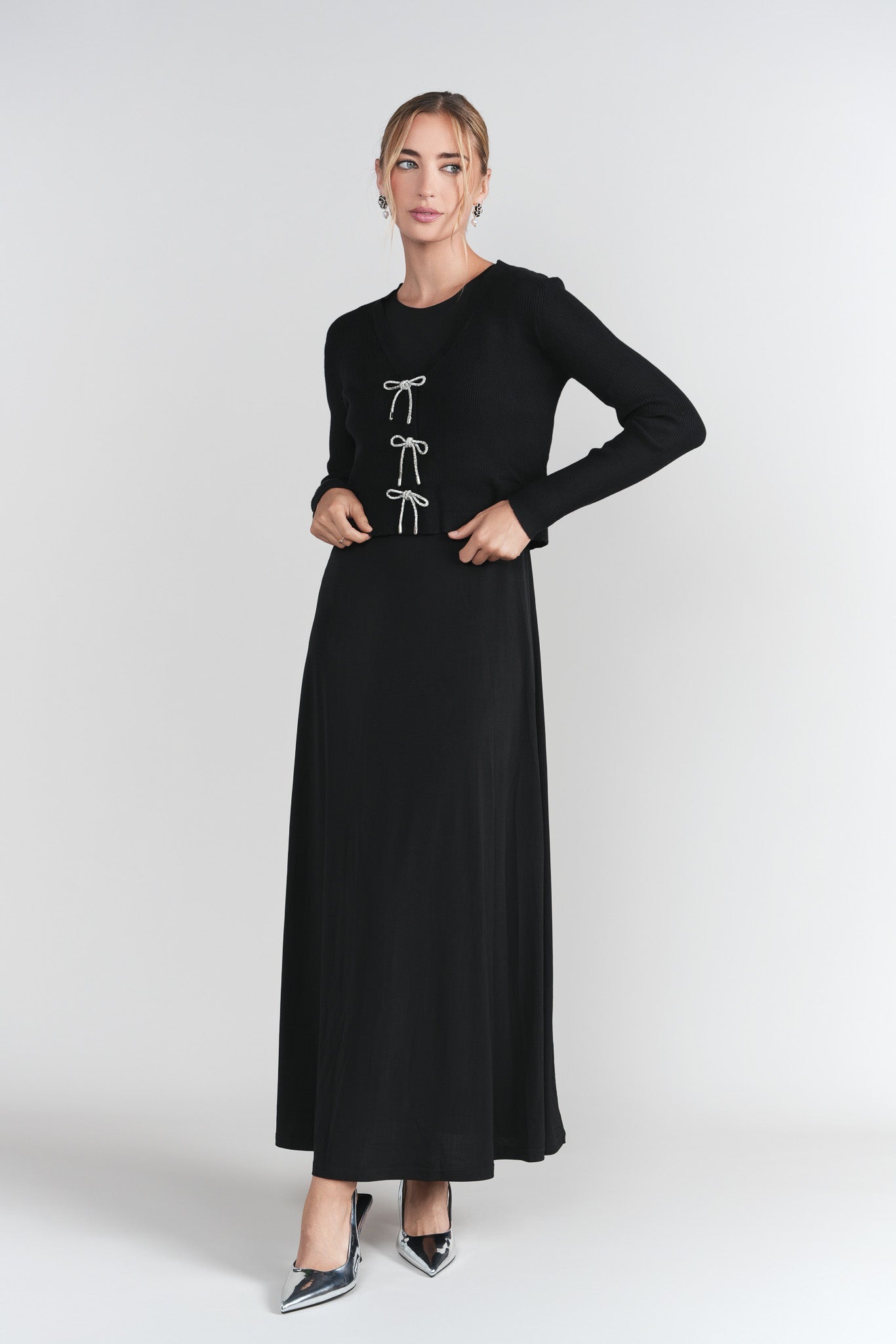 Sleeveless Jersey Dress- Black