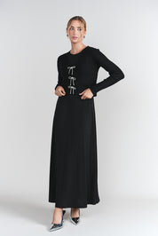 Sleeveless Jersey Dress- Black
