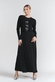 Sleeveless Jersey Dress- Black