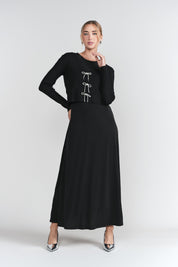 Sleeveless Jersey Dress- Black