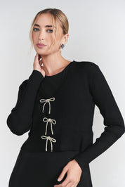 Bows Cardi- Black