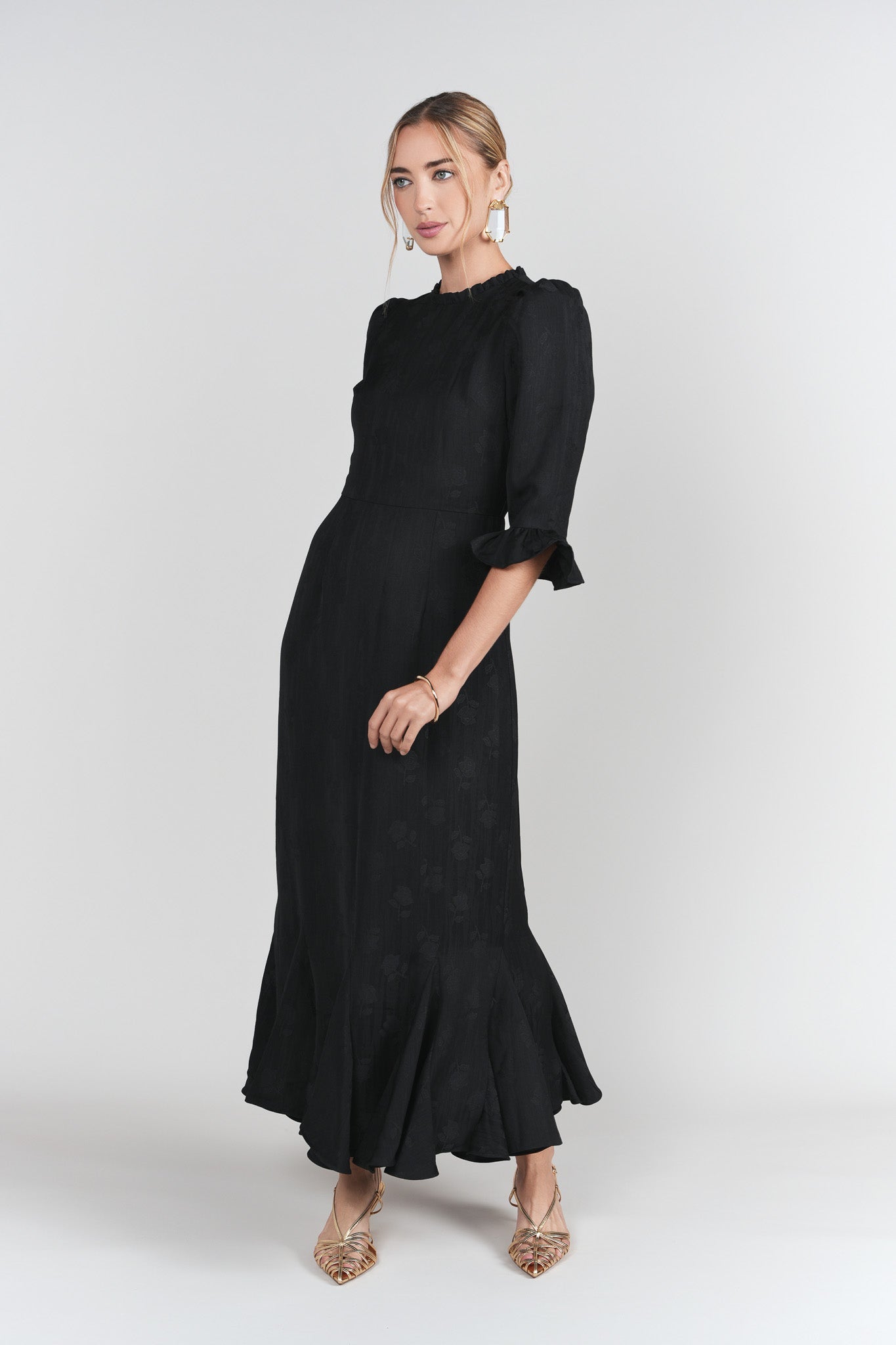 Shiri Dress- Black Jacquard