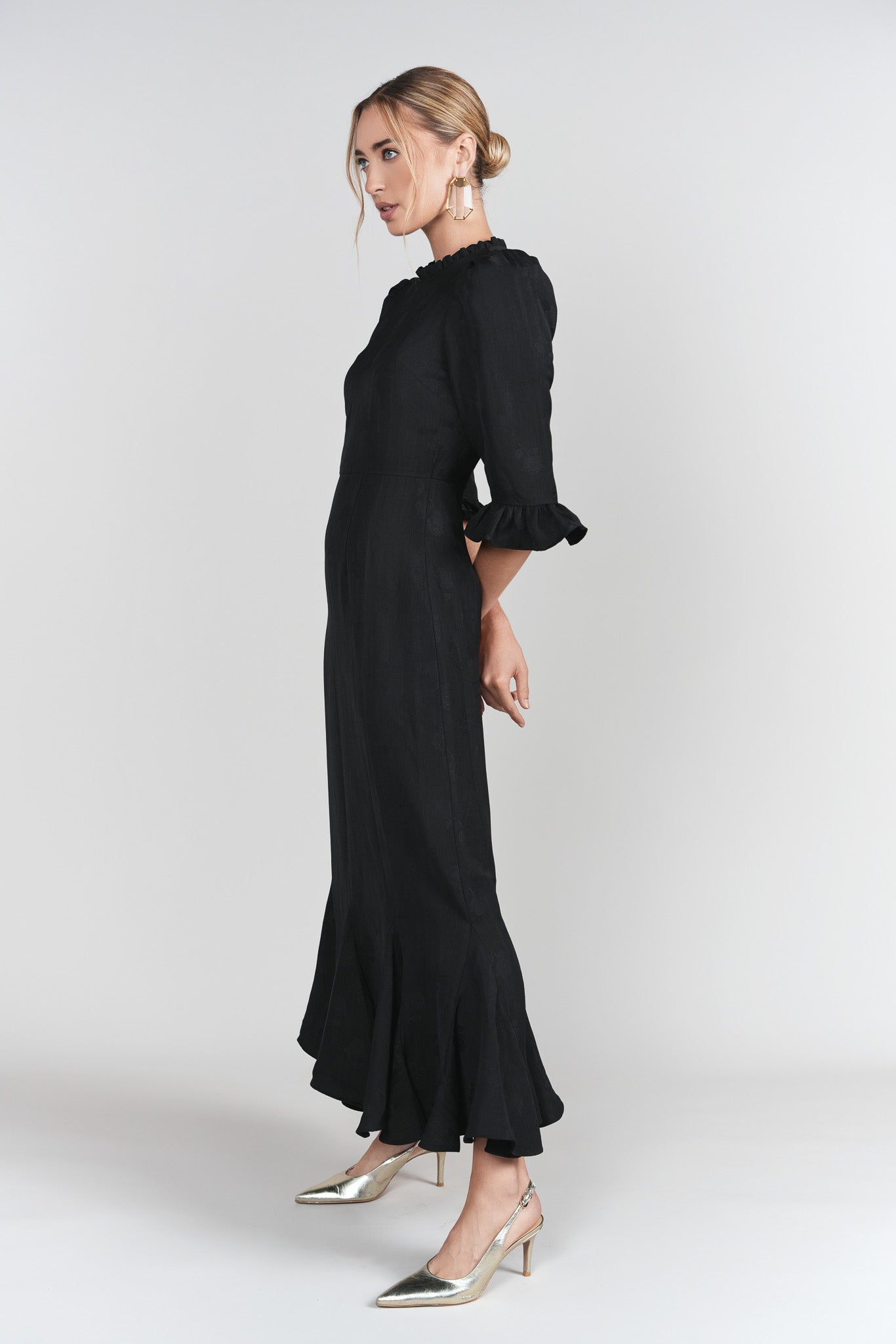 Shiri Dress- Black Jacquard