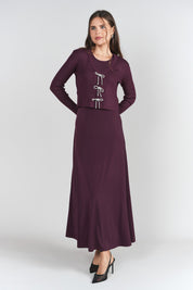 Sleeveless Jersey Dress- Eggplant