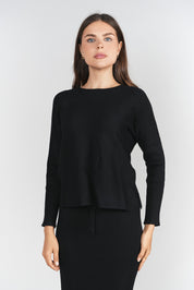 Sweater Rib Top- Black