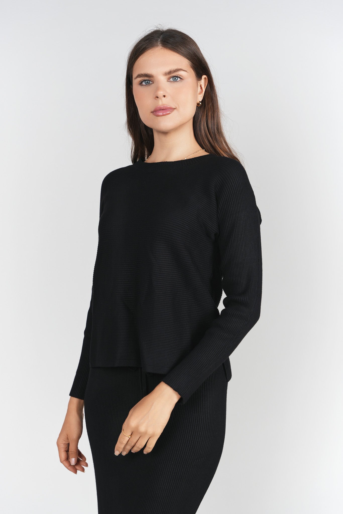 Sweater Rib Top- Black