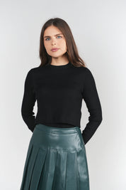 Double Layer Sweater Top- Black