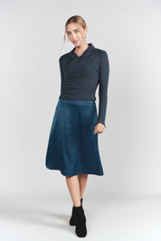 Naomie Slip Skirt 23"- Teal