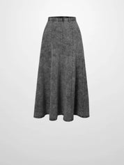 Paneled Flare Skirt 25"-Black Wash