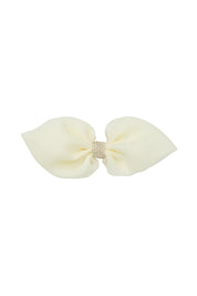 Ballroom Tapered Clip/Bowtie - Ivory Organza